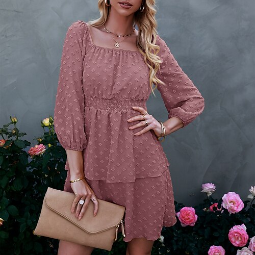 Women's Casual Dress Midi Dress Black Pink Yellow Long Sleeve Pure Color Jacquard Fall Spring U Neck Romantic Winter Dress Fall Dress Boom Sale Dress S M L XL
Women's Casual Dress Midi Dress Black Pink Yellow Long Sleeve Pure Color Jacquard Fall Spring U Neck Romantic Winter Dress Fall Dress Boom Sale Dress S M L XL