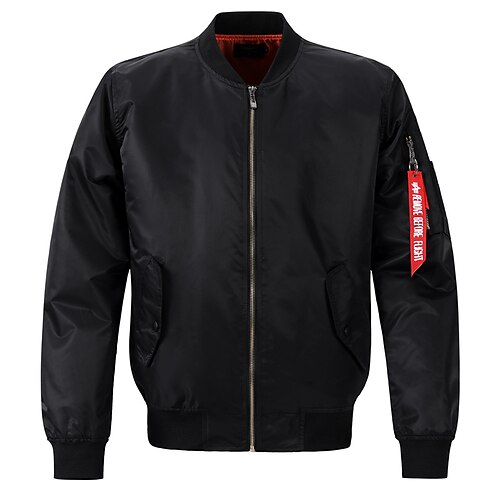 Men's Bomber Jacket Going out Casual Daily Zipper Standing Collar Fashion Casual Jacket Outerwear Solid Color Zipper Pocket Black Red Navy Blue
Men's Bomber Jacket Going out Casual Daily Zipper Standing Collar Fashion Casual Jacket Outerwear Solid Color Zipper Pocket Black Red Navy Blue