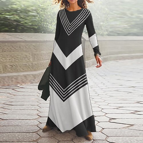 Women's Casual Dress Swing Dress Long Dress Maxi Dress Black Long Sleeve Geometric Pocket Print Winter Fall V Neck Vacation Casual Fall Dress 2022 S M L XL XXL 3XL / Winter Dress
Women's Casual Dress Swing Dress Long Dress Maxi Dress Black Long Sleeve Geometric Pocket Print Winter Fall V Neck Vacation Casual Fall Dress 2022 S M L XL XXL 3XL / Winter Dress
