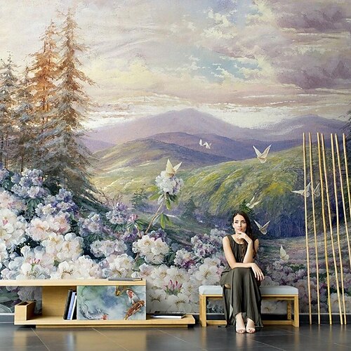 TV Background Wallpaper Hand-painted Oil Painting Beautiful Flowers Butterflies Landscapes Murals Living Room Wall Cloth Sofa Wallpaper Non Self Adhesive/Self Adhesive
TV Background Wallpaper Hand-painted Oil Painting Beautiful Flowers Butterflies Landscapes Murals Living Room Wall Cloth Sofa Wallpaper Non Self Adhesive/Self Adhesive