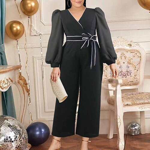 Women's Plus Size Jumpsuit Solid Color Basic Streetwear Formal Work High Full Length Fall Winter Black L XL XXL 3XL 4XL
Women's Plus Size Jumpsuit Solid Color Basic Streetwear Formal Work High Full Length Fall Winter Black L XL XXL 3XL 4XL