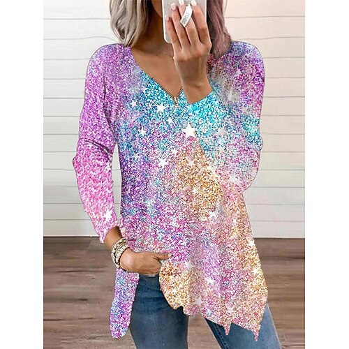 Mulheres Camisa Social Roxo Gráfico Imprimir Manga Longa Casual Roupa de rua Decote V Padrão S
Mulheres Camisa Social Roxo Gráfico Imprimir Manga Longa Casual Roupa de rua Decote V Padrão S