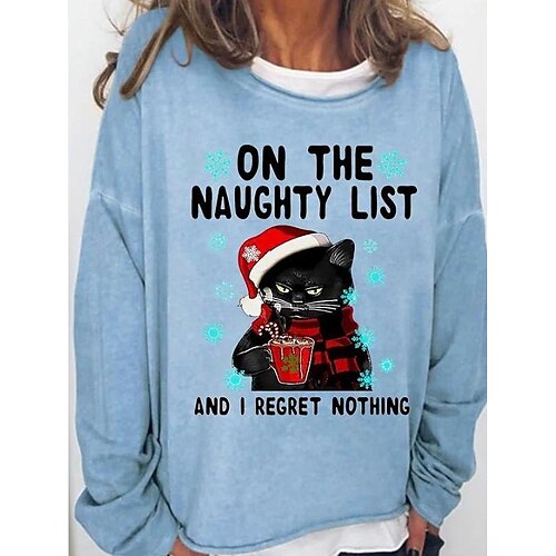 Women's Sweatshirt Pullover Streetwear Christmas Light Blue dark brown Black Cat Christmas Round Neck Long Sleeve S M L XL 2XL 3XL
Women's Sweatshirt Pullover Streetwear Christmas Light Blue dark brown Black Cat Christmas Round Neck Long Sleeve S M L XL 2XL 3XL