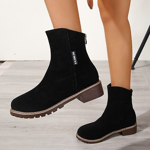 Women's Boots Daily Combat Boots Booties Ankle Boots Winter Block Heel Round Toe Casual Minimalism PU Leather Zipper Solid Colored Wine Black
Women's Boots Daily Combat Boots Booties Ankle Boots Winter Block Heel Round Toe Casual Minimalism PU Leather Zipper Solid Colored Wine Black
