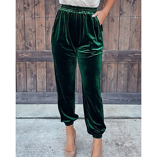 Women's Joggers Pants Trousers Velvet Green Blue Purple Fashion Street Casual Side Pockets Micro-elastic Ankle-Length Comfort Plain S M L XL
Women's Joggers Pants Trousers Velvet Green Blue Purple Fashion Street Casual Side Pockets Micro-elastic Ankle-Length Comfort Plain S M L XL