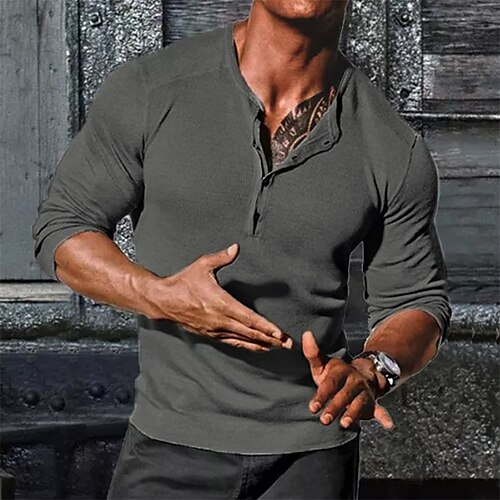 Men's T shirt Tee Solid Colored V Neck Gray Street Sports Long Sleeve Button-Down Clothing Apparel Fashion Designer Casual Comfortable
Men's T shirt Tee Solid Colored V Neck Gray Street Sports Long Sleeve Button-Down Clothing Apparel Fashion Designer Casual Comfortable