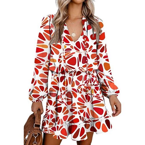 Women's Casual Dress Shift Dress Blue Yellow Orange Red Black Long Sleeve Floral Print Lace up Print Winter Fall V Neck Stylish Casual Modern Fall Dress 2022 S M L XL / Winter Dress
Women's Casual Dress Shift Dress Blue Yellow Orange Red Black Long Sleeve Floral Print Lace up Print Winter Fall V Neck Stylish Casual Modern Fall Dress 2022 S M L XL / Winter Dress