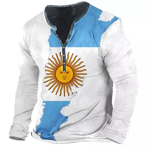 Men's T shirt Tee Henley Shirt Tee Graphic Sun Henley White 3D Print World Cup Outdoor Daily Long Sleeve Button-Down Print Clothing Apparel Basic Designer Classic Comfortable / Sports
Men's T shirt Tee Henley Shirt Tee Graphic Sun Henley White 3D Print World Cup Outdoor Daily Long Sleeve Button-Down Print Clothing Apparel Basic Designer Classic Comfortable / Sports