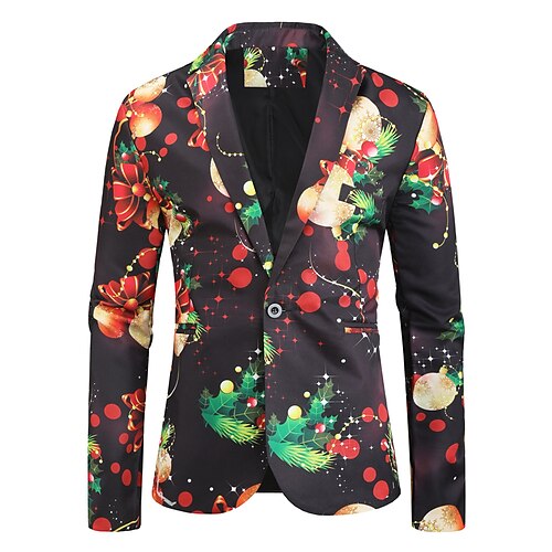 Men's Christmas Ugly Blazer Regular Standard Fit Pattern Single Breasted One-button Black 2022
Men's Christmas Ugly Blazer Regular Standard Fit Pattern Single Breasted One-button Black 2022
