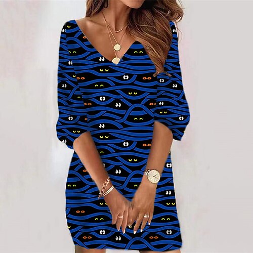 Women's Sweatshirt Dress Winter Dress Blue 3/4 Length Sleeve Print Print Winter Fall V Neck Vacation Casual Loose Fit 2022 S M L XL XXL 3XL / Halloween
Women's Sweatshirt Dress Winter Dress Blue 3/4 Length Sleeve Print Print Winter Fall V Neck Vacation Casual Loose Fit 2022 S M L XL XXL 3XL / Halloween