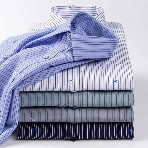 Men's Dress Shirt Striped Turndown Green Blue Navy Blue Gray White Casual Daily Long Sleeve Button-Down Clothing Apparel Basic Fashion Streetwear Business
Men's Dress Shirt Striped Turndown Green Blue Navy Blue Gray White Casual Daily Long Sleeve Button-Down Clothing Apparel Basic Fashion Streetwear Business