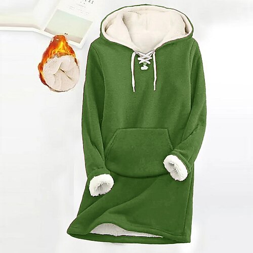 Women's Plus Size Tops Fleece Hoodie Sweatshirt Plain Pocket Long Sleeve Hooded Casual Sherpa Fleece Daily Going out Polyester Winter Fall Green Black
Women's Plus Size Tops Fleece Hoodie Sweatshirt Plain Pocket Long Sleeve Hooded Casual Sherpa Fleece Daily Going out Polyester Winter Fall Green Black
