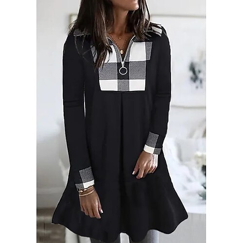 Women's Casual Dress T Shirt Dress Tee Dress Black Long Sleeve Plaid Ruched Zipper Print Winter Fall Shirt Collar Casual Modern Fall Dress 2022 S M L XL XXL 3XL / Winter Dress
Women's Casual Dress T Shirt Dress Tee Dress Black Long Sleeve Plaid Ruched Zipper Print Winter Fall Shirt Collar Casual Modern Fall Dress 2022 S M L XL XXL 3XL / Winter Dress