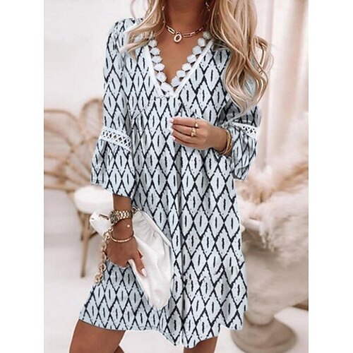 Women's Casual Dress Shift Dress Midi Dress Light Blue Long Sleeve Geometric Lace Winter Fall Autumn V Neck Modern Winter Dress Fall Dress Loose Fit 2022 S M L XL 2XL
Women's Casual Dress Shift Dress Midi Dress Light Blue Long Sleeve Geometric Lace Winter Fall Autumn V Neck Modern Winter Dress Fall Dress Loose Fit 2022 S M L XL 2XL