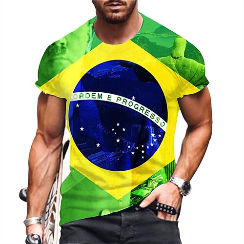 Men's T shirt Tee Graphic Prints Crew Neck Green Blue Yellow Rainbow Black 3D Print World Cup Brazil Outdoor Street Short Sleeve Print Clothing Apparel Sports Designer Casual / Summer
Men's T shirt Tee Graphic Prints Crew Neck Green Blue Yellow Rainbow Black 3D Print World Cup Brazil Outdoor Street Short Sleeve Print Clothing Apparel Sports Designer Casual / Summer