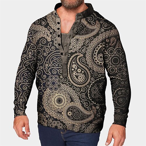 Men's Plus Size Sweatshirt Big and Tall Tribal Standing Collar Long Sleeve Spring Fall Basic Designer Casual Big and Tall Daily Sports Tops
Men's Plus Size Sweatshirt Big and Tall Tribal Standing Collar Long Sleeve Spring Fall Basic Designer Casual Big and Tall Daily Sports Tops