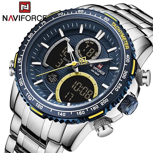 NAVIFORCE Classic Men Watch Quartz Digital Male Clock Military Sport Top Brand Luxury Silver Stainless Steel Man Wristwatch 9182
NAVIFORCE Classic Men Watch Quartz Digital Male Clock Military Sport Top Brand Luxury Silver Stainless Steel Man Wristwatch 9182
