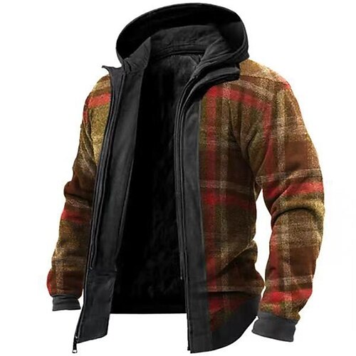 Men's Coat With Pockets Daily Wear Vacation Going out Zipper Hoodie Streetwear Casual Daily Outdoor Jacket Outerwear Plaid Print Blue Yellow / Long Sleeve
Men's Coat With Pockets Daily Wear Vacation Going out Zipper Hoodie Streetwear Casual Daily Outdoor Jacket Outerwear Plaid Print Blue Yellow / Long Sleeve