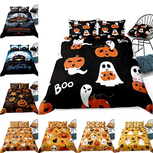 Halloween Pumpkin 3-Piece Duvet Cover Set Hotel Bedding Sets Comforter Cover Include 1 Duvet Cover, 2 Pillowcases for Double/Queen/King(1 Pillowcase for Twin/Single)
Halloween Pumpkin 3-Piece Duvet Cover Set Hotel Bedding Sets Comforter Cover Include 1 Duvet Cover, 2 Pillowcases for Double/Queen/King(1 Pillowcase for Twin/Single)