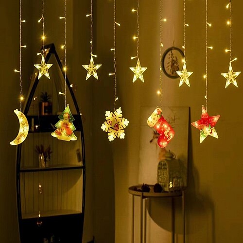 Christmas Window Curtain String Lights 3.5M Christmas Decoration for Christmas Wedding Party Home Decorations
Christmas Window Curtain String Lights 3.5M Christmas Decoration for Christmas Wedding Party Home Decorations