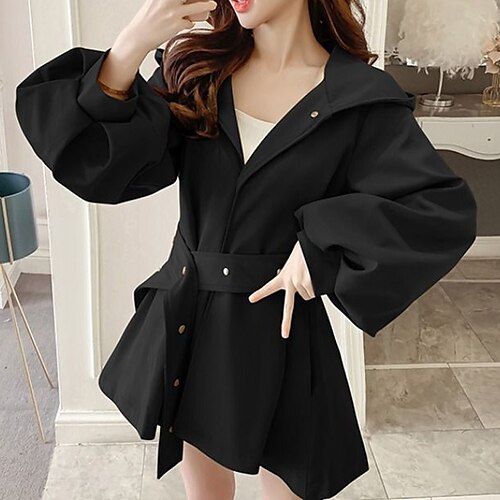 Dame Trenchcoat Hold Varm Pustende utendørs Kontor Arbeid Knapp Lomme Enkeltkneppet Hettegenser OL-stil Elegant Moderne Helfarge Normal Yttertøy Langermet Vinter Høst Svart Beige S M L XL
Dame Trenchcoat Hold Varm Pustende utendørs Kontor Arbeid Knapp Lomme Enkeltkneppet Hettegenser OL-stil Elegant Moderne Helfarge Normal Yttertøy Langermet Vinter Høst Svart Beige S M L XL
