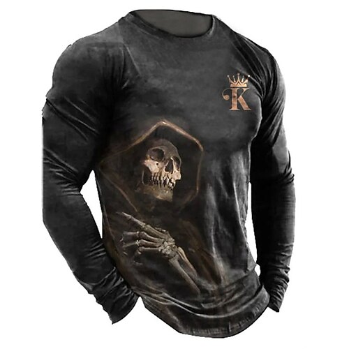 Men's Unisex T shirt Tee Skull Graphic Prints Crew Neck Gray Black 3D Print Outdoor Street Long Sleeve Print Clothing Apparel Basic Sports Designer Casual
Men's Unisex T shirt Tee Skull Graphic Prints Crew Neck Gray Black 3D Print Outdoor Street Long Sleeve Print Clothing Apparel Basic Sports Designer Casual
