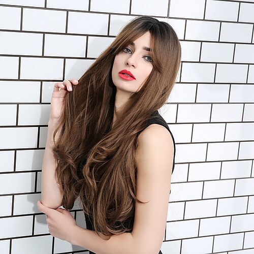 24 Inch Synthetic Wig Women's Wig Dark Brown Long Wavy Curly Hair With Bangs Fashion Elegant Daily Natural
24 Inch Synthetic Wig Women's Wig Dark Brown Long Wavy Curly Hair With Bangs Fashion Elegant Daily Natural