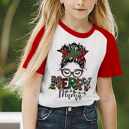 Kids Girls' Ugly Christmas T shirt Letter Christmas Gifts Short Sleeve Crewneck Cute 7-13 Years Spring Green Black Red / Summer
Kids Girls' Ugly Christmas T shirt Letter Christmas Gifts Short Sleeve Crewneck Cute 7-13 Years Spring Green Black Red / Summer
