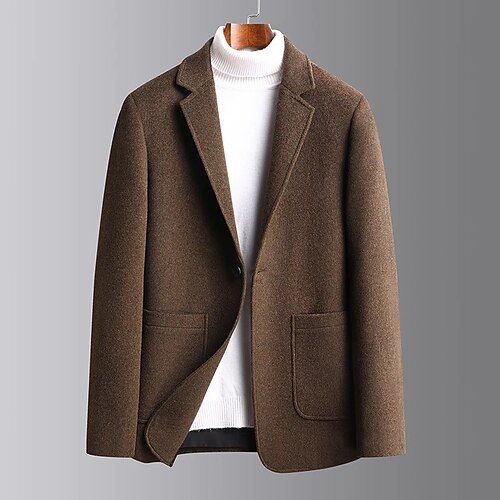 Men's Winter Coat Wool Coat Short Coat Work Vacation Winter Fall POLY Thermal Warm Casual Outerwear Clothing Apparel Fashion Business Solid Colored Pocket Turndown Single Breasted
Men's Winter Coat Wool Coat Short Coat Work Vacation Winter Fall POLY Thermal Warm Casual Outerwear Clothing Apparel Fashion Business Solid Colored Pocket Turndown Single Breasted