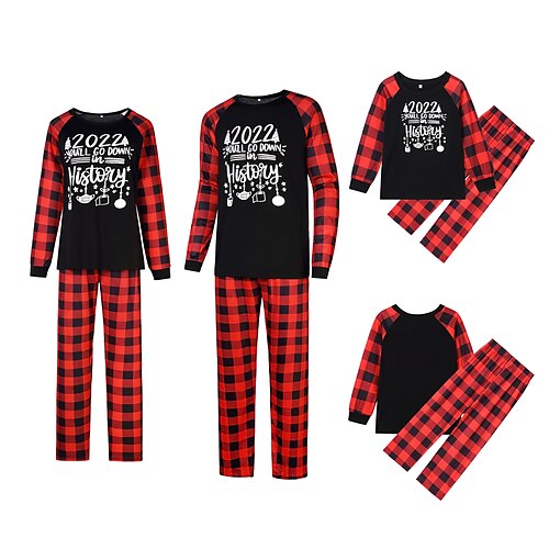 Christmas Pajamas Family Set Ugly Plaid Letter Christmas pattern Home Red Long Sleeve Mom Dad and Me Basic Matching Outfits
Christmas Pajamas Family Set Ugly Plaid Letter Christmas pattern Home Red Long Sleeve Mom Dad and Me Basic Matching Outfits
