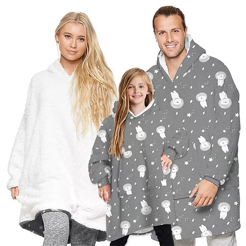 Kid's Adults' Oversized Hoodie Blanket Wearable Blanket With Pocket Cartoon Character Onesie Pajamas Flannel Cosplay For Men and Women Boys and Girls Christmas Animal Sleepwear Cartoon Festival
Kid's Adults' Oversized Hoodie Blanket Wearable Blanket With Pocket Cartoon Character Onesie Pajamas Flannel Cosplay For Men and Women Boys and Girls Christmas Animal Sleepwear Cartoon Festival