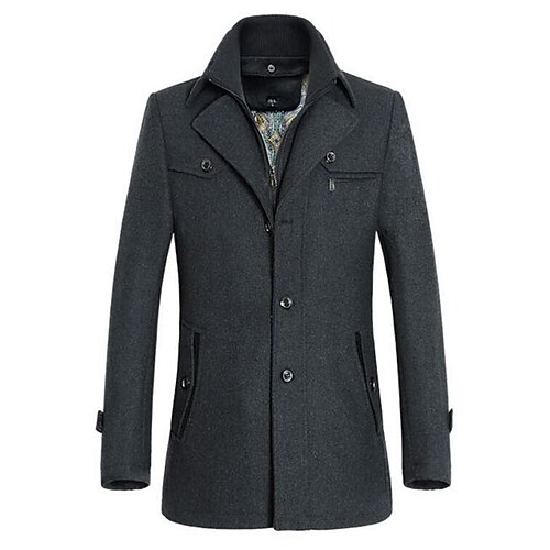 Men's Winter Coat Wool Coat Overcoat Daily Wear Going out Fall & Winter Polyester Thermal Warm Washable Outerwear Clothing Apparel Fashion Warm Ups Solid Colored Multi Pocket Turndown Single Breasted
Men's Winter Coat Wool Coat Overcoat Daily Wear Going out Fall & Winter Polyester Thermal Warm Washable Outerwear Clothing Apparel Fashion Warm Ups Solid Colored Multi Pocket Turndown Single Breasted