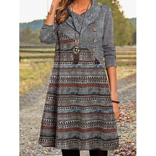 Women's Casual Dress Shift Dress Midi Dress Grey Long Sleeve Button Winter Fall Autumn Crew Neck Modern Winter Dress Fall Dress 2022 S M L XL 2XL 3XL 4XL 5XL
Women's Casual Dress Shift Dress Midi Dress Grey Long Sleeve Button Winter Fall Autumn Crew Neck Modern Winter Dress Fall Dress 2022 S M L XL 2XL 3XL 4XL 5XL