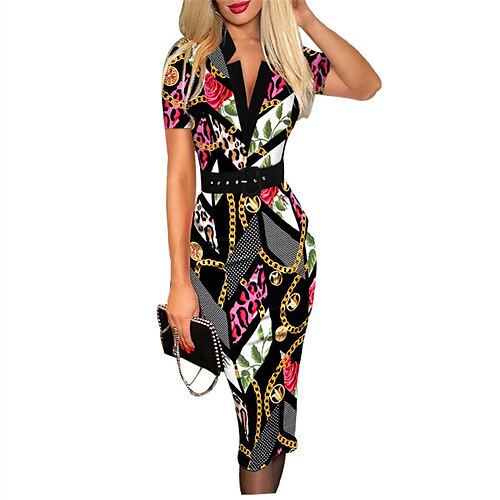 Mulheres Tubinho Vestido da bainha Vestido estampado Vestido midi Preto Manga Curta Imprimir Imprimir Inverno Outono Colarinho Chinês à moda Delgado 2023 S M L XL
Mulheres Tubinho Vestido da bainha Vestido estampado Vestido midi Preto Manga Curta Imprimir Imprimir Inverno Outono Colarinho Chinês à moda Delgado 2023 S M L XL