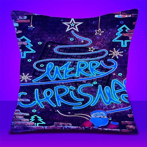 Blacklight UV Christmas Double Side Throw Pillow Cover Soft Decorative Square Throw Pillow Cover Cushion Case Pillowcase for Sofa Bedroom Superior Quality Machine Washable
Blacklight UV Christmas Double Side Throw Pillow Cover Soft Decorative Square Throw Pillow Cover Cushion Case Pillowcase for Sofa Bedroom Superior Quality Machine Washable