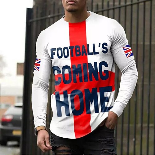 Men's T shirt Tee Letter Graphic Prints National Flag Crew Neck White 3D Print Outdoor Street Long Sleeve Print Clothing Apparel Basic Sports Designer Casual
Men's T shirt Tee Letter Graphic Prints National Flag Crew Neck White 3D Print Outdoor Street Long Sleeve Print Clothing Apparel Basic Sports Designer Casual