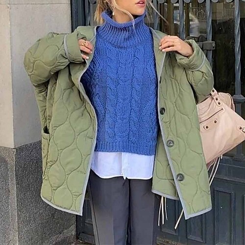 Women's Winter Jacket Winter Coat Parka Warm Breathable Outdoor Daily Wear Vacation Going out Button Pocket Single Breasted V Neck Casual Lady Comfortable Solid Color Regular Fit Outerwear Long Sleeve
Women's Winter Jacket Winter Coat Parka Warm Breathable Outdoor Daily Wear Vacation Going out Button Pocket Single Breasted V Neck Casual Lady Comfortable Solid Color Regular Fit Outerwear Long Sleeve