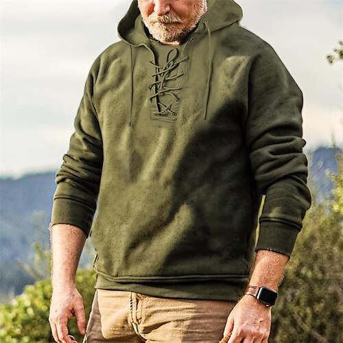 Men's Pullover Hoodie Sweatshirt Army Green Light Grey Dark Gray Brown Black Hooded Solid Color Lace up Sports Outdoor Streetwear Casual Big and Tall Esencial Spring Clothing Apparel Hoodies / Fall
Men's Pullover Hoodie Sweatshirt Army Green Light Grey Dark Gray Brown Black Hooded Solid Color Lace up Sports Outdoor Streetwear Casual Big and Tall Esencial Spring Clothing Apparel Hoodies / Fall