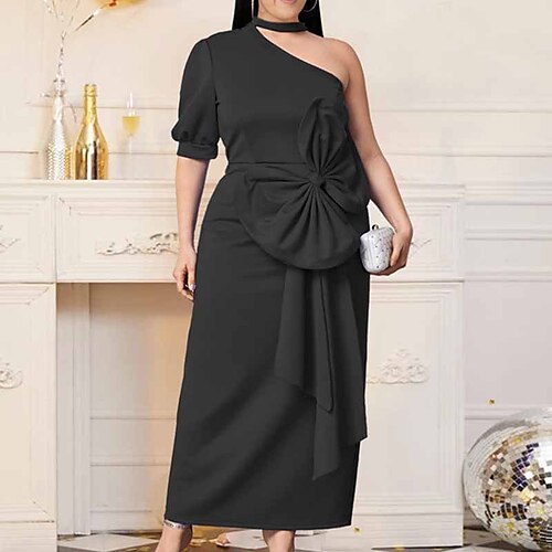 Women's Plus Size Party Dress Solid Color One Shoulder Bow Half Sleeve Winter Fall Work Elegant Prom Dress Maxi long Dress Party Cocktail Party Dress
Women's Plus Size Party Dress Solid Color One Shoulder Bow Half Sleeve Winter Fall Work Elegant Prom Dress Maxi long Dress Party Cocktail Party Dress