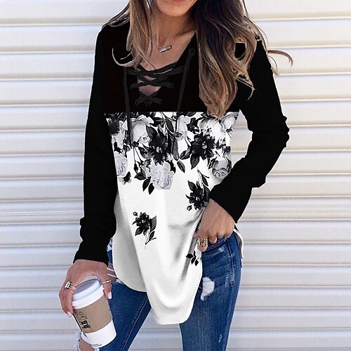 Women's Sweatshirt Pullover Streetwear Black Floral Casual V Neck Long Sleeve S M L XL 2XL
Women's Sweatshirt Pullover Streetwear Black Floral Casual V Neck Long Sleeve S M L XL 2XL