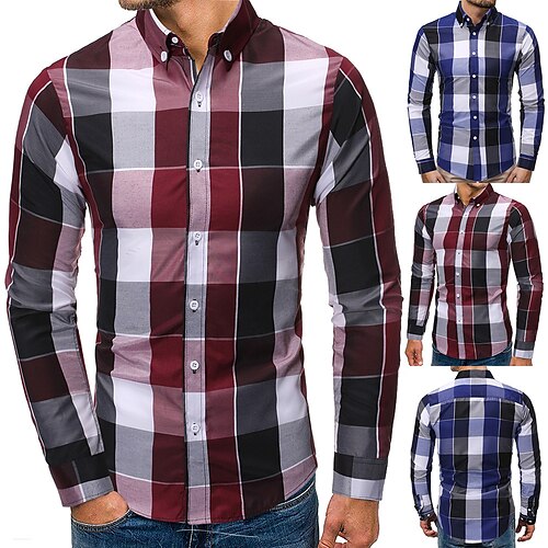 Men's Dress Shirt Plaid Check Shirt Turndown Blue Red Casual Daily Long Sleeve Button-Down Clothing Apparel Fashion Streetwear Casual / Fall / Spring
Men's Dress Shirt Plaid Check Shirt Turndown Blue Red Casual Daily Long Sleeve Button-Down Clothing Apparel Fashion Streetwear Casual / Fall / Spring