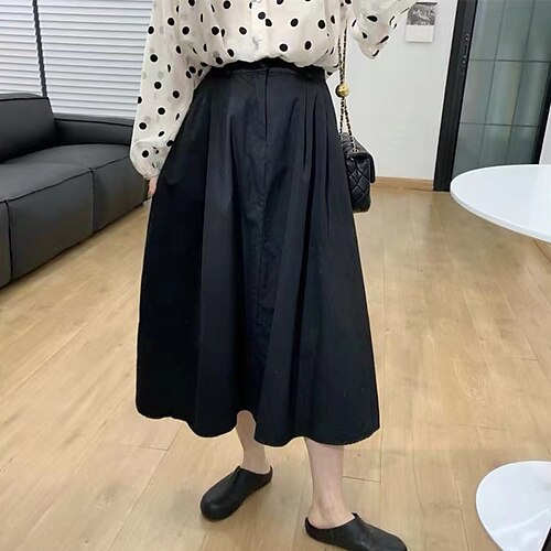 Women's Skirt Midi Cotton Blend Black Blue khaki Apricot Skirts Pocket Fashion Casual Daily Weekend One-Size
Women's Skirt Midi Cotton Blend Black Blue khaki Apricot Skirts Pocket Fashion Casual Daily Weekend One-Size