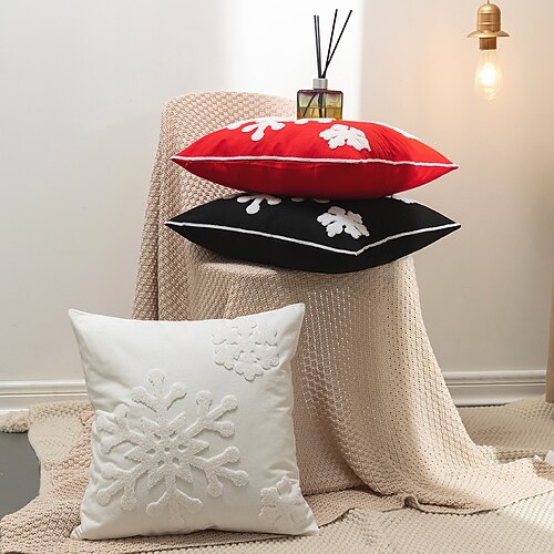 Christmas Embroidery Cotton Pillow Cover Snowflakes Modern Square Zipper Traditional Classic for Bedroom Livingroom Sofa Couch Chair Superior Quality
Christmas Embroidery Cotton Pillow Cover Snowflakes Modern Square Zipper Traditional Classic for Bedroom Livingroom Sofa Couch Chair Superior Quality