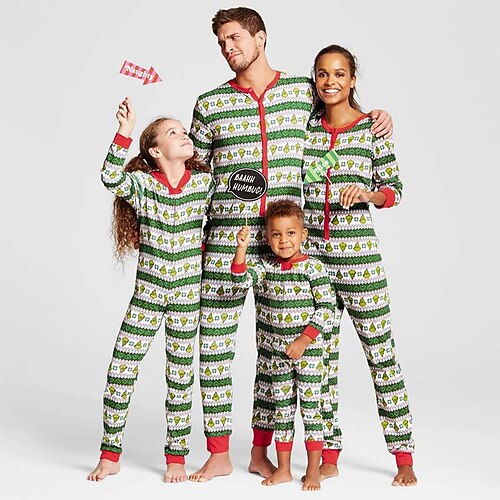 Family Look Christmas Pajamas Jumpsuit Fruit Home Green Long Sleeve Basic Matching Outfits
Family Look Christmas Pajamas Jumpsuit Fruit Home Green Long Sleeve Basic Matching Outfits