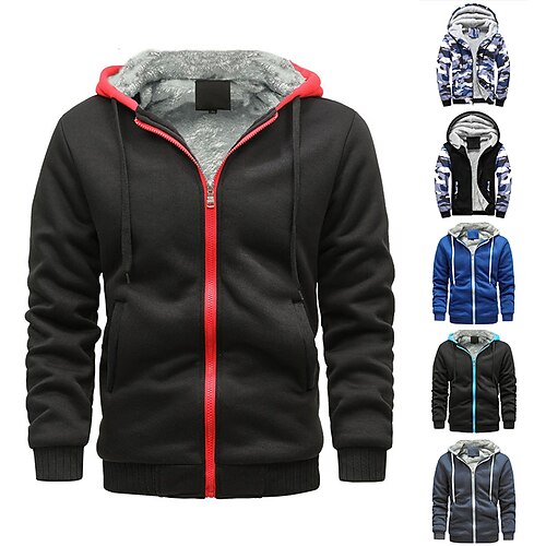 Men's Full Zip Hoodie Jacket Blue Royal Blue Navy Blue Camouflage Green Gray Hooded Solid Color Casual Work Fleece Streetwear Casual Esencial Winter Fall Winter Clothing Apparel Hoodies Sweatshirts
Men's Full Zip Hoodie Jacket Blue Royal Blue Navy Blue Camouflage Green Gray Hooded Solid Color Casual Work Fleece Streetwear Casual Esencial Winter Fall Winter Clothing Apparel Hoodies Sweatshirts