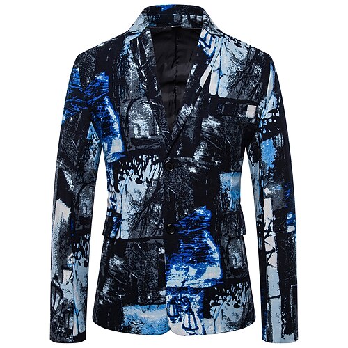 Men's Fashion Blazer Regular Standard Fit Tie Dye Single Breasted Two-buttons Black 2022 
Men's Fashion Blazer Regular Standard Fit Tie Dye Single Breasted Two-buttons Black 2022