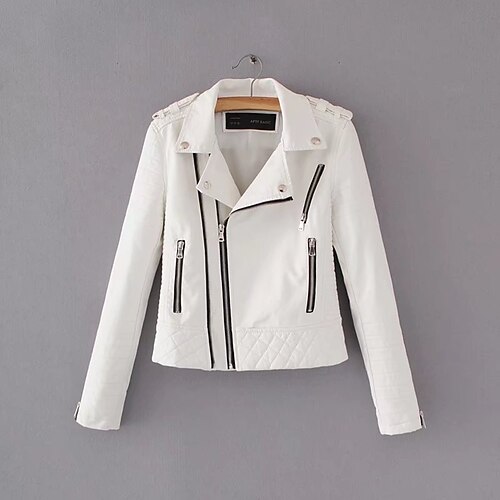 Women's Faux Leather Jacket Warm Breathable Outdoor Daily Wear Vacation Going out Pocket Full Zip Zipper Turndown Active Sports Comfortable Street Style Solid Color Regular Fit Outerwear Long Sleeve
Women's Faux Leather Jacket Warm Breathable Outdoor Daily Wear Vacation Going out Pocket Full Zip Zipper Turndown Active Sports Comfortable Street Style Solid Color Regular Fit Outerwear Long Sleeve