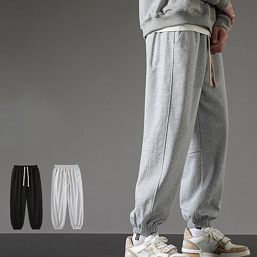 Men's Sweatpants Trousers Drawstring Elastic Waist Elastic Cuff Solid Color Comfort Breathable Casual Daily Streetwear Cotton Blend Sports Fashion Gray Black Micro-elastic
Men's Sweatpants Trousers Drawstring Elastic Waist Elastic Cuff Solid Color Comfort Breathable Casual Daily Streetwear Cotton Blend Sports Fashion Gray Black Micro-elastic