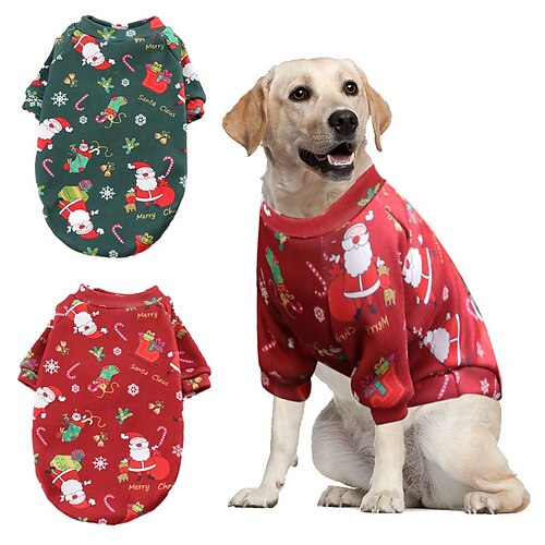 

Dog Cat Coat Merry Christmas Adorable Stylish Ordinary Casual Daily Outdoor Christmas Winter Dog Clothes Puppy Clothes Dog Outfits Warm Green Red Costume for Girl and Boy Dog Polyester XS S M L XL XXL