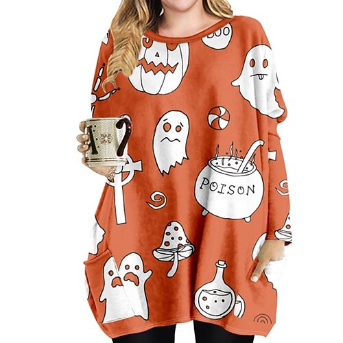 Women's Plus Size Casual Dress Skull Crew Neck Long Sleeve Winter Fall Casual Mini Dress Halloween Daily Dress
Women's Plus Size Casual Dress Skull Crew Neck Long Sleeve Winter Fall Casual Mini Dress Halloween Daily Dress
